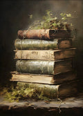 Retro Abstract Dark College Books Skull Flowers Candles Poster Canvas Art Painting Printing Home Room Wall Pictures Decor Gift