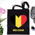 Love Denmark France Greece Egypt Ecuador Mexico Romania Djibouti USA UAE UK Belgium Cape Verde Heart Flag Cute Tote Bag Handbags