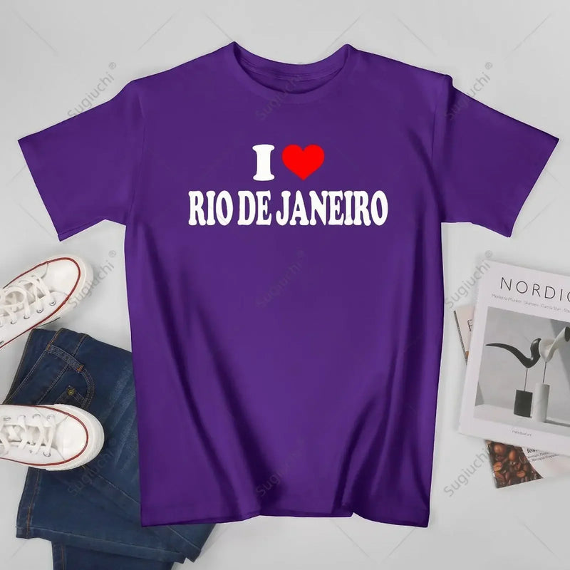 Unisex Men I Love Rio De Janeiro Tshirt Tees T Shirts Women Boys 100% Cotton T-Shirt