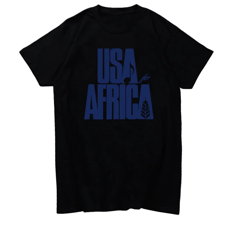 We Are The World Anniversary Usa For Africa United Artists Graphic T Shirts Summer Cotton New Shirts And T-Shirts Mens Clothes