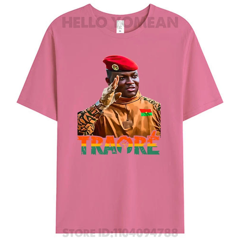 Burkina Faso Ibrahim Traoré African President Thomas Sankara Tees Unisex Women Men's Cotton T-Shirt Tops Gifts