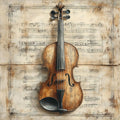 Retro Antique Music Instruments Guitar Microphone Drums Piano Art Poster Canvas Painting Wall Prints Picture Room Home Decor