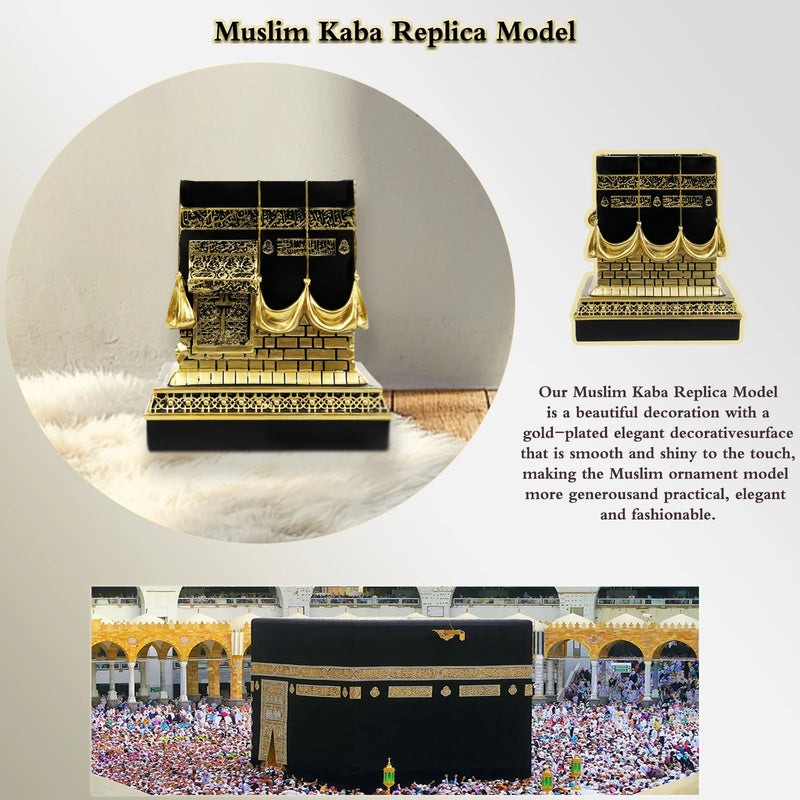 Islamic Kaba Replice Model Home Table Ornament Figurine Art Decor Crafts for Office Fireplace Shelf Party Bedroom Living Room