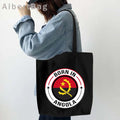Luanda Angola Map Flag Emblem Gift Idea Love Heart South Africa Skyline Shopper Harajuku Canvas Tote Bag Cotton Shopping Handbag