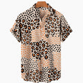 2024 Men's Leopard 3D Shirts Summer Hawaii Beach Shirt Men's Short Sleeve Retro Fashion Clothing Personalized Design Men's Tops