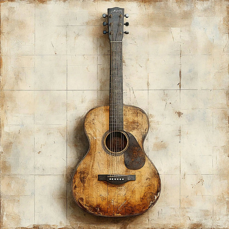 Retro Antique Music Instruments Guitar Microphone Drums Piano Art Poster Canvas Painting Wall Prints Picture Room Home Decor
