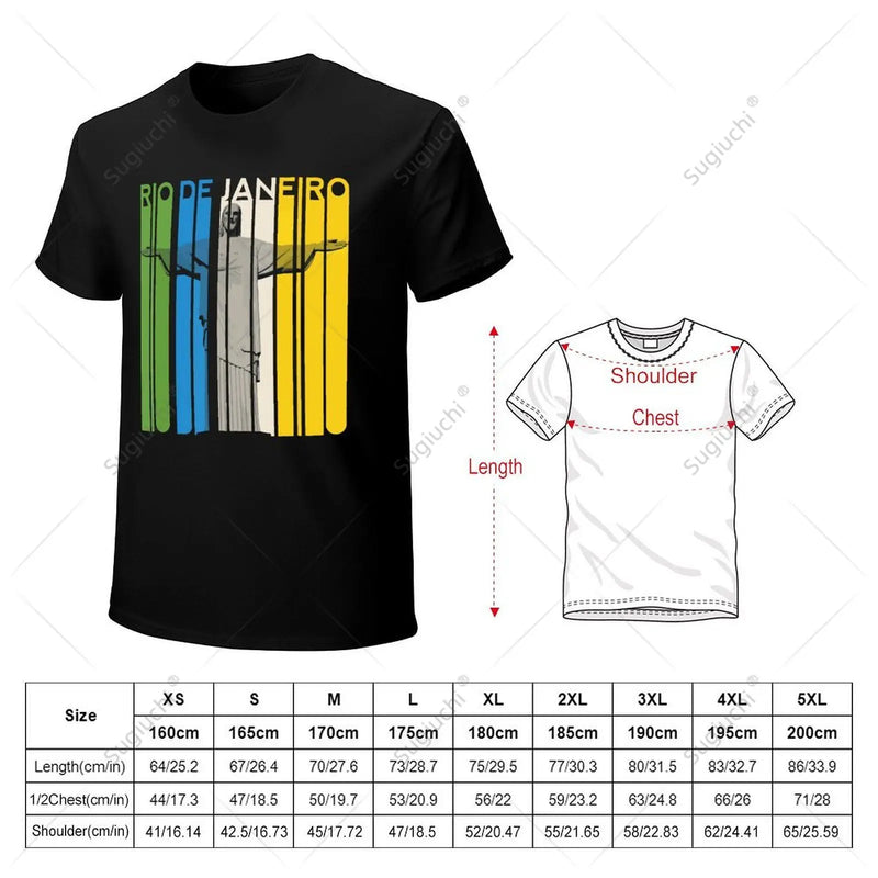Unisex Men Brazil Retro Beach Brazilian Rio De Janeiro Statue Sao Paulo Tshirt Tees T Shirts Women Boys 100% Cotton T-Shirt