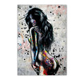 Street Art Woman Body Graffiti Wall Art Canvas Painting Female Body Tattoo Poster And Prints Pictures For Bedroom Home Decor