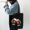 Luanda Angola Map Flag Emblem Gift Idea Love Heart South Africa Skyline Shopper Harajuku Canvas Tote Bag Cotton Shopping Handbag