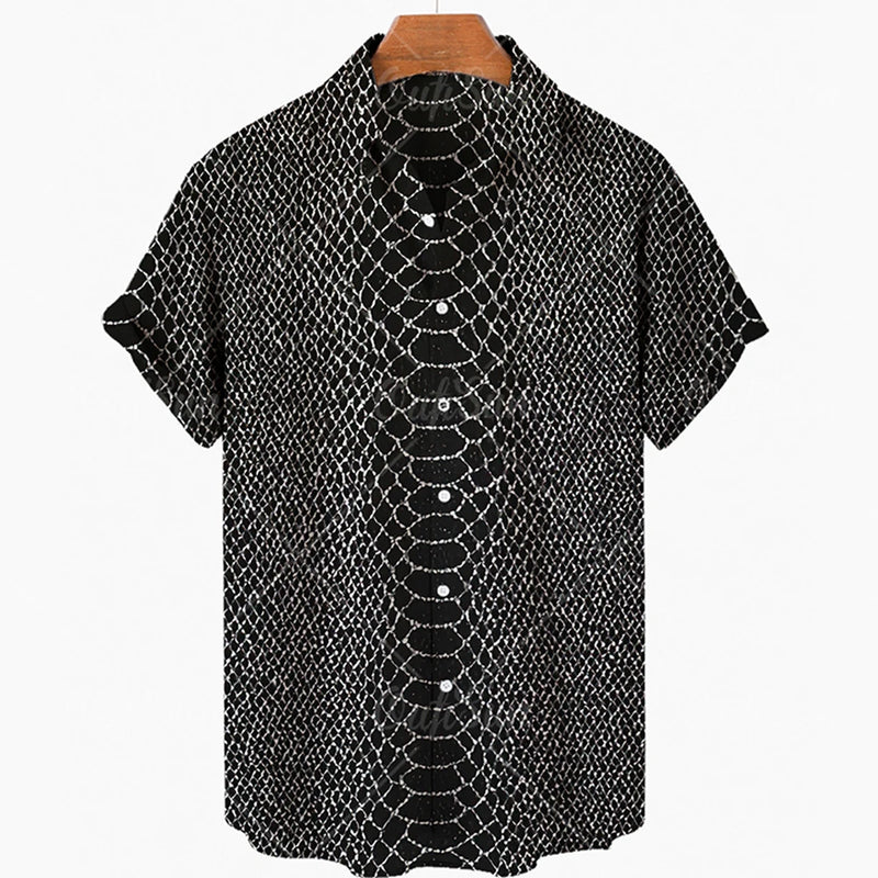 2024 Men's Leopard 3D Shirts Summer Hawaii Beach Shirt Men's Short Sleeve Retro Fashion Clothing Personalized Design Men's Tops