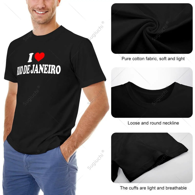 Unisex Men I Love Rio De Janeiro Tshirt Tees T Shirts Women Boys 100% Cotton T-Shirt