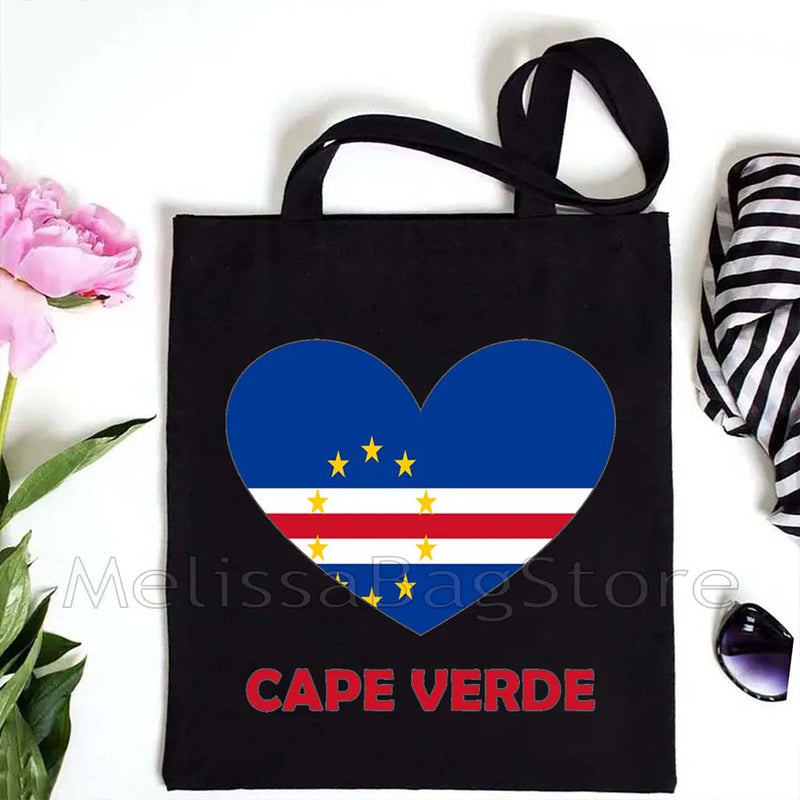 Love Denmark France Greece Egypt Ecuador Mexico Romania Djibouti USA UAE UK Belgium Cape Verde Heart Flag Cute Tote Bag Handbags