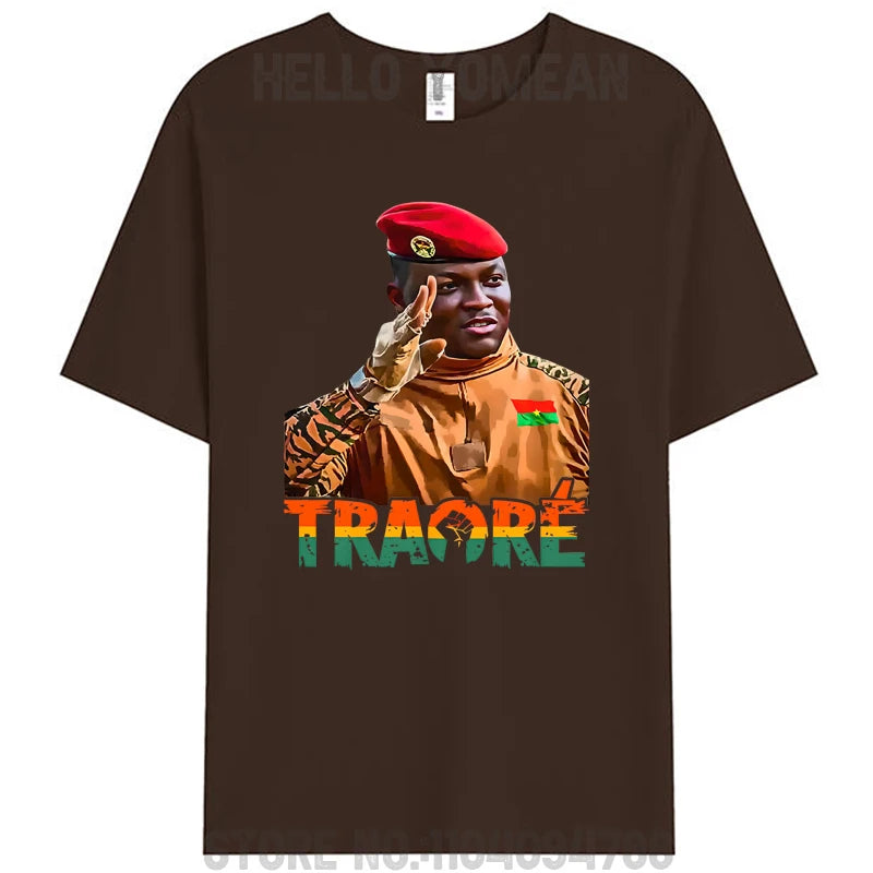 Burkina Faso Ibrahim Traoré African President Thomas Sankara Tees Unisex Women Men's Cotton T-Shirt Tops Gifts