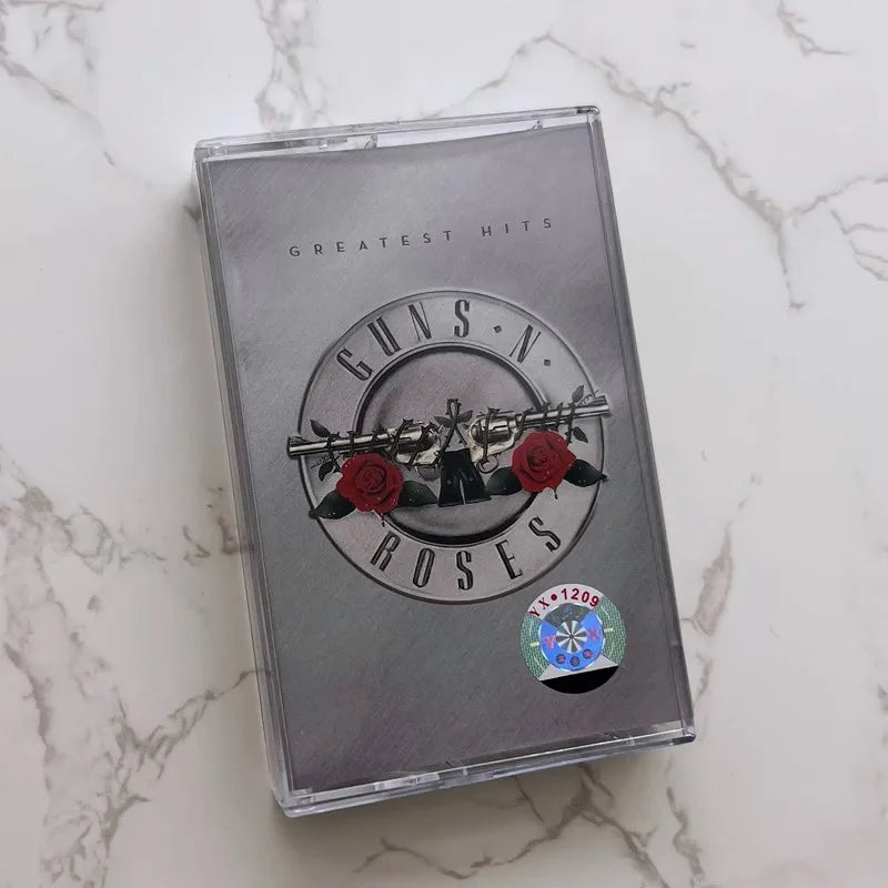 Retro Guns N' Roses Music Magnetic Tape Greatest Hits Album Cassette Cosplay Walkman Car Recorder Soundtracks Box Party Music
