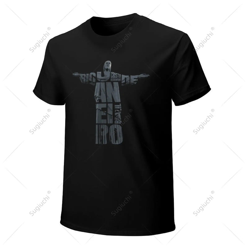 Unisex Men Brazil Jesus Christ Rio De Janeiro Cristo Souvenir Tshirt Tees T Shirts Women Boys 100% Cotton T-Shirt