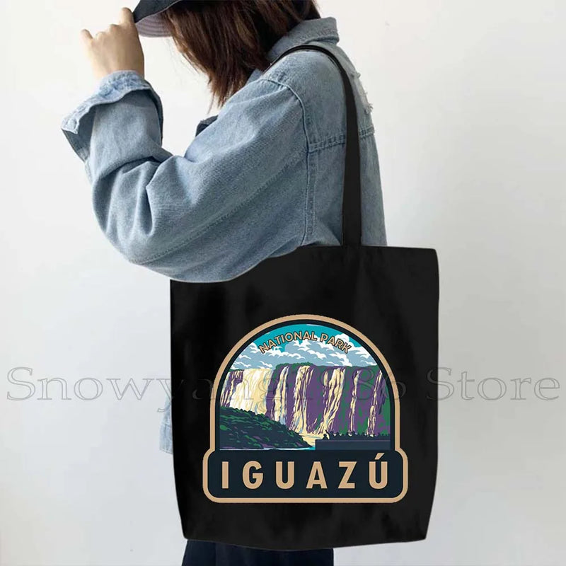 Brazil Map Brazilian Flag Heartbeat Guitar Love Heart Country Watercolor Gift Shoulder Canvas Tote Bag Harajuku Fashion Handbag