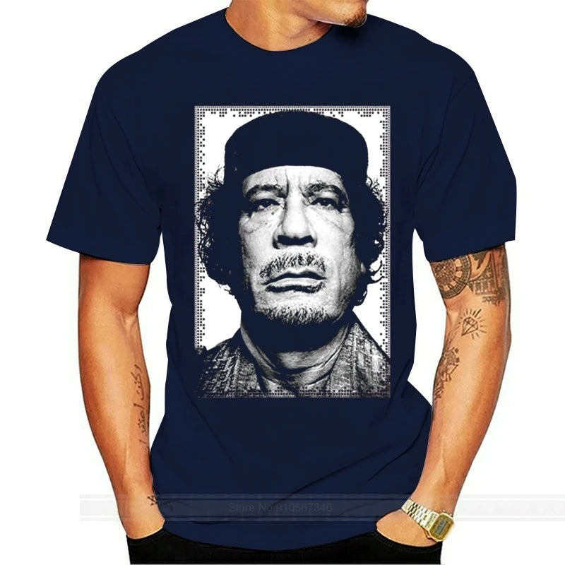 t shirt Gaddafi Libyan Dictator Portrait Men T-shirt cotton tshirt men summer fashion t-shirt euro size