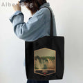 Luanda Angola Map Flag Emblem Gift Idea Love Heart South Africa Skyline Shopper Harajuku Canvas Tote Bag Cotton Shopping Handbag