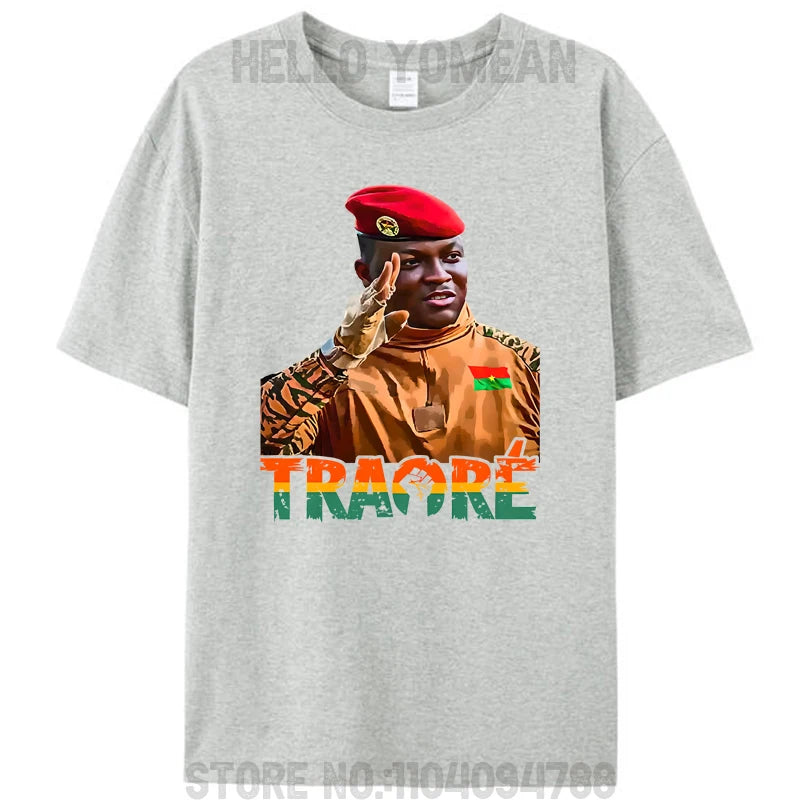 Burkina Faso Ibrahim Traoré African President Thomas Sankara Tees Unisex Women Men's Cotton T-Shirt Tops Gifts