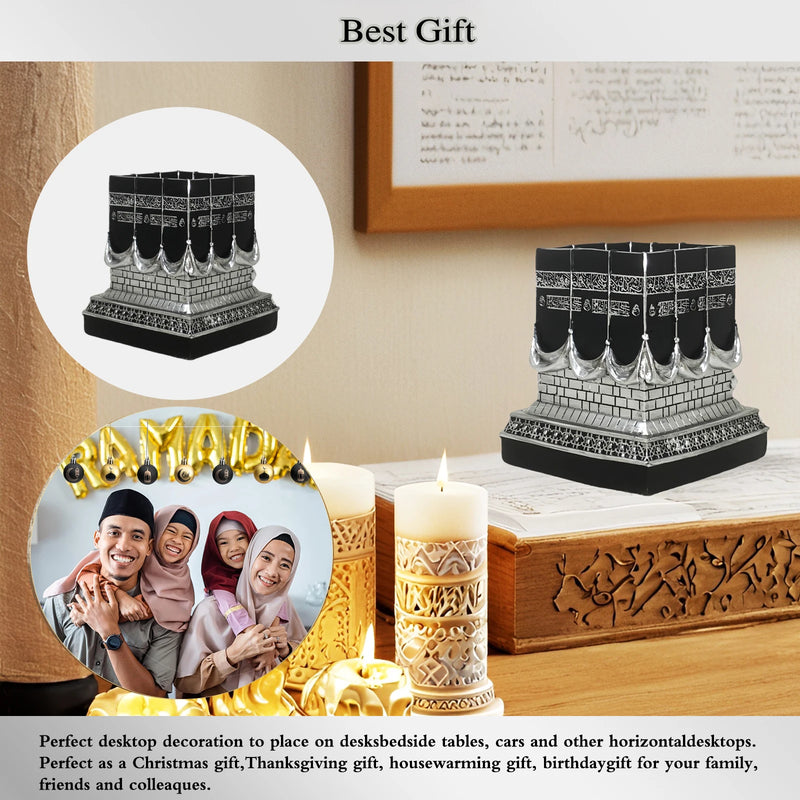 Islamic Kaba Replice Model Home Table Ornament Figurine Art Decor Crafts for Office Fireplace Shelf Party Bedroom Living Room