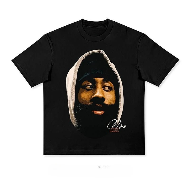 Men's T-shirt Summer Fashion Hot Star T-shirt Harden Three-ball Booker Morant Ubray American Vintage Cotton Loose Short Sleeves