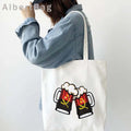Luanda Angola Map Flag Emblem Gift Idea Love Heart South Africa Skyline Shopper Harajuku Canvas Tote Bag Cotton Shopping Handbag