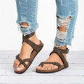 Multi Colored Womens Sandals with Open Toe Straight Buckle Strap Non Slip Wear-resistant 2025 New Summer Outdoor PU Flat Sandals