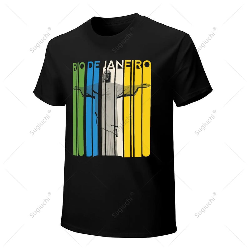 Unisex Men Brazil Retro Beach Brazilian Rio De Janeiro Statue Sao Paulo Tshirt Tees T Shirts Women Boys 100% Cotton T-Shirt