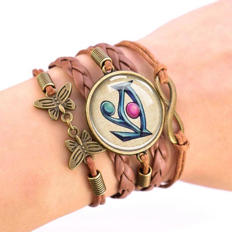 Ancient Egyptian Culture Bangles Ankh Anubis Scarab Isis Goddess The Eye of Horus Weave Bracelet Men Women Jewelry Souvenir Gift