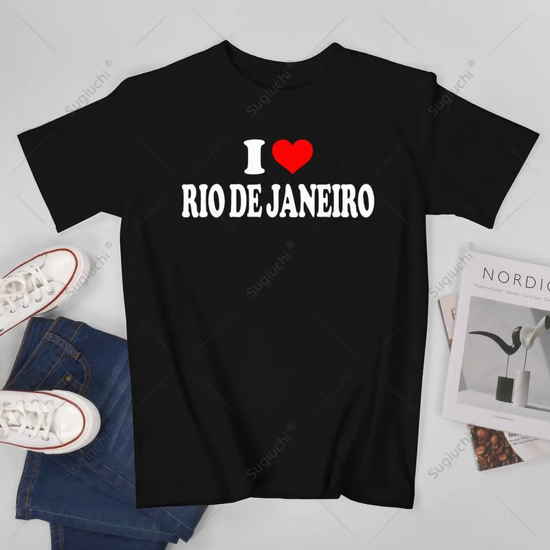 Unisex Men I Love Rio De Janeiro Tshirt Tees T Shirts Women Boys 100% Cotton T-Shirt