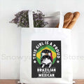 Brazil Map Brazilian Flag Heartbeat Guitar Love Heart Country Watercolor Gift Shoulder Canvas Tote Bag Harajuku Fashion Handbag