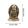 Antique Brass Small Buddha Statue Pocket Guanyin Miniature Figurines Home Office Desk Decorative Ornament Statue Gifts
