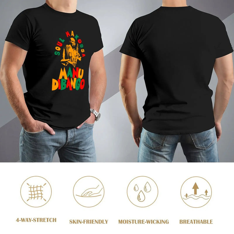 Manu Dibango - Soul Makossa: Funk Icon Tribute Design for T-Shirts T-Shirt custom shirt anime figures blanks mens t shirts