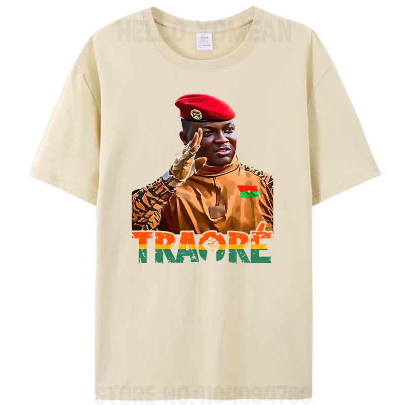 Burkina Faso Ibrahim Traoré African President Thomas Sankara Tees Unisex Women Men's Cotton T-Shirt Tops Gifts