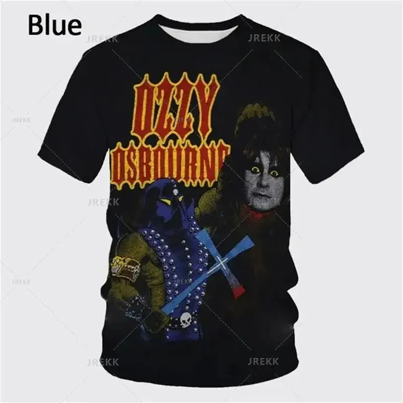 Punk Band Rock Band Ozzy Osbourne Print T Shirt Creative Rapper Fashion Short-sleeved Clothing Top 3D T-Shirt For Men Kid tshirt