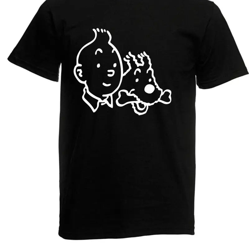 Mens Tim and Struppi T-Shirt Size up to 5XL