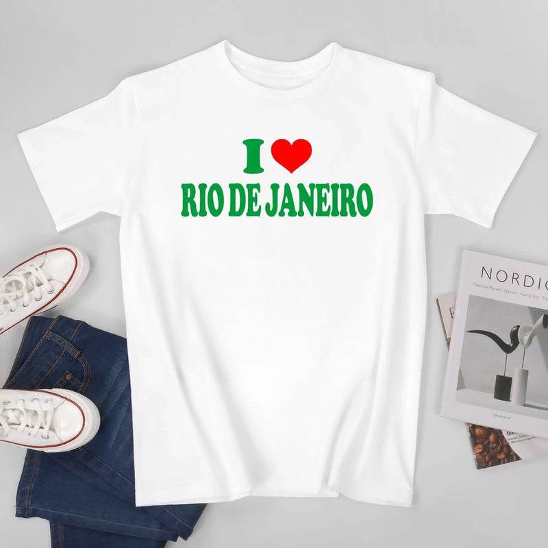 Unisex Men I Love Rio De Janeiro Tshirt Tees T Shirts Women Boys 100% Cotton T-Shirt