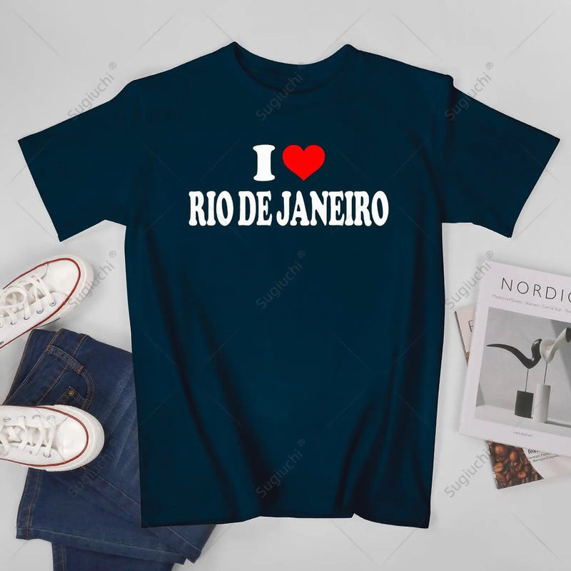 Unisex Men I Love Rio De Janeiro Tshirt Tees T Shirts Women Boys 100% Cotton T-Shirt