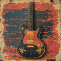 Retro Antique Music Instruments Guitar Microphone Drums Piano Art Poster Canvas Painting Wall Prints Picture Room Home Decor
