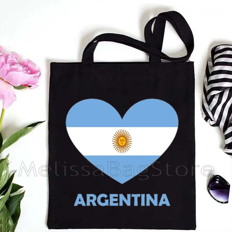 Love Denmark France Greece Egypt Ecuador Mexico Romania Djibouti USA UAE UK Belgium Cape Verde Heart Flag Cute Tote Bag Handbags
