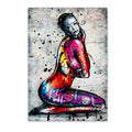 Street Art Woman Body Graffiti Wall Art Canvas Painting Female Body Tattoo Poster And Prints Pictures For Bedroom Home Decor