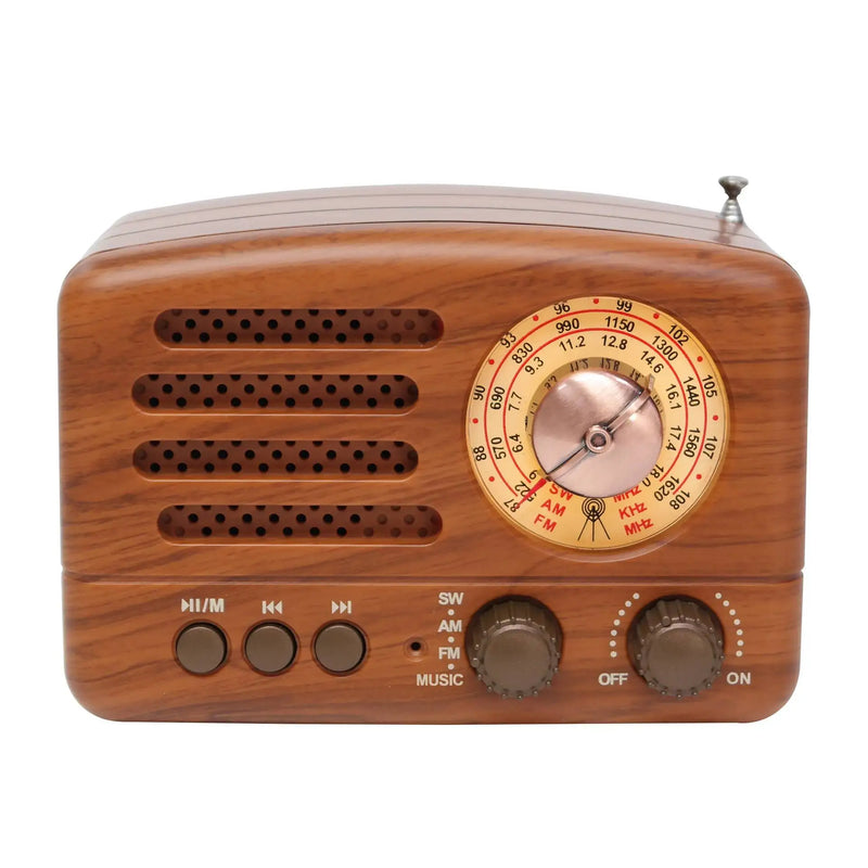 New Classical Retro FM AM Desktop Radio Receiver Rechargeable Portable MP3 Radios Stereo 3W Bluetooth Speaker AUX USB